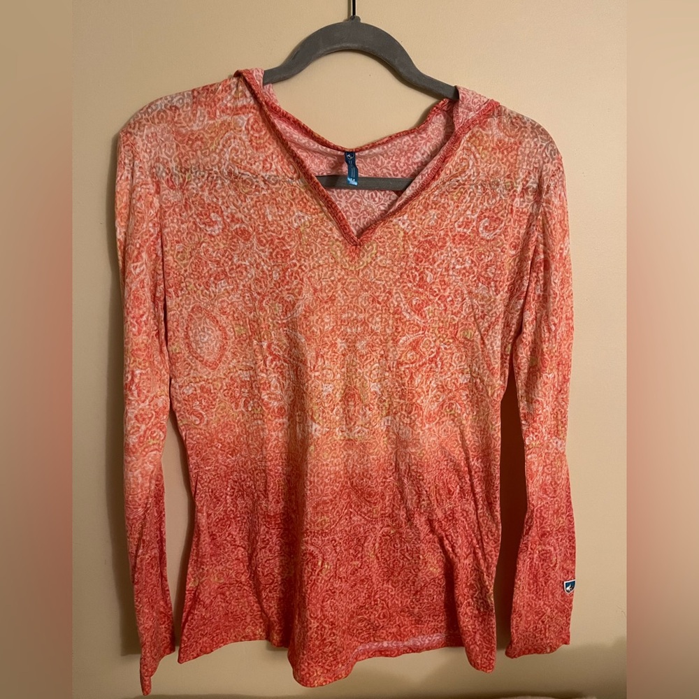 Kuhl Women's Red Patterned Long Sleeve Top
